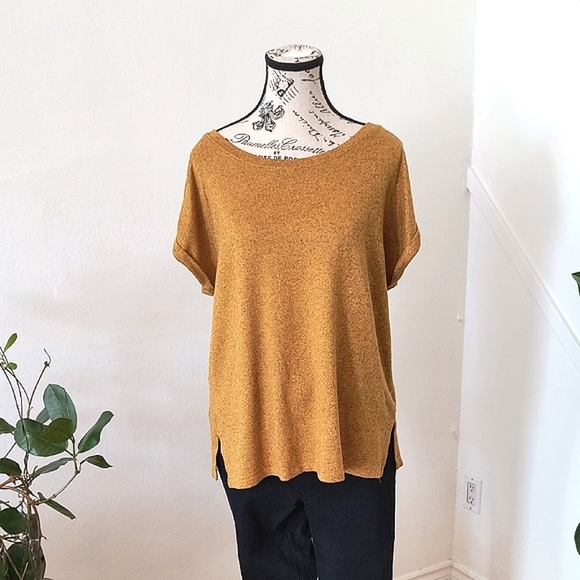 Lily Morgan Mustard Yellow Short Sleeve Top. Size XL. Great Condition. - Picture 1 of 7